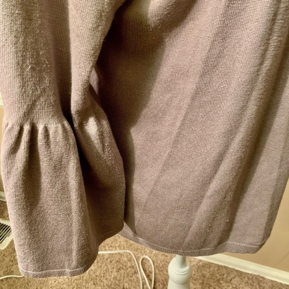 NEW Time and Tru Cardigan Large (12/14) Grey Mauve Bell Sleeve Soft Cute - Picture 5 of 12